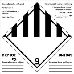 Tape Logic - 6" Long, Black/White Paper D.O.T. Labels - For Multi-Use - Eagle Tool & Supply