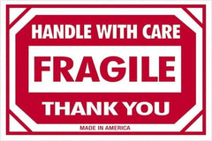Tape Logic - 3" Long, Red/White Paper Shipping Label - For Multi-Use - Eagle Tool & Supply