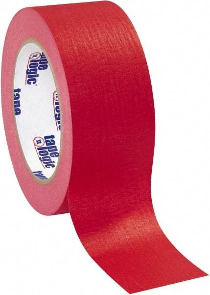 Tape Logic - 2" Wide x 60 Yd Long Red Crepe Paper Masking Tape - 4.9 mil Thick - Eagle Tool & Supply