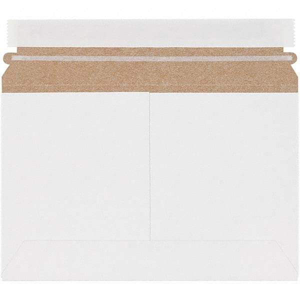 Made in USA - 6" Long x 9-1/2" Wide Peel-Off Self-Seal Flat Mailer - White - Eagle Tool & Supply