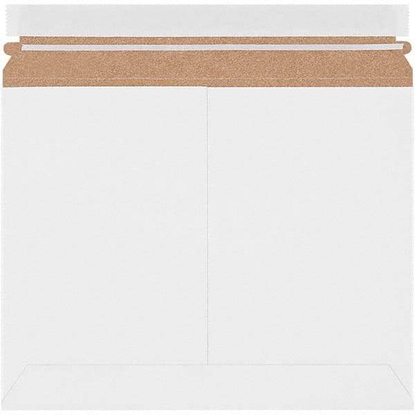 Made in USA - 9" Long x 11-1/2" Wide Peel-Off Self-Seal Flat Mailer - White - Eagle Tool & Supply