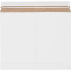 Made in USA - 11-7/8" Long x 14-7/8" Wide Peel-Off Self-Seal Flat Mailer - White - Eagle Tool & Supply