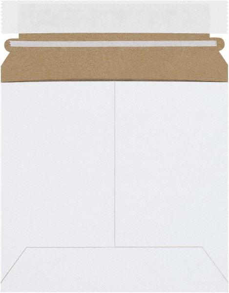 Made in USA - 6" Long x 6-3/8" Wide Peel-Off Self-Seal Flat Mailer - White - Eagle Tool & Supply