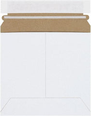 Made in USA - 6" Long x 6-3/8" Wide Peel-Off Self-Seal Flat Mailer - White - Eagle Tool & Supply