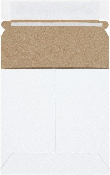 Made in USA - 5-1/8" Long x 5-1/8" Wide Peel-Off Self-Seal Flat Mailer - White - Eagle Tool & Supply
