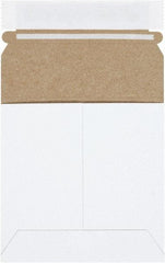 Made in USA - 5-1/8" Long x 5-1/8" Wide Peel-Off Self-Seal Flat Mailer - White - Eagle Tool & Supply