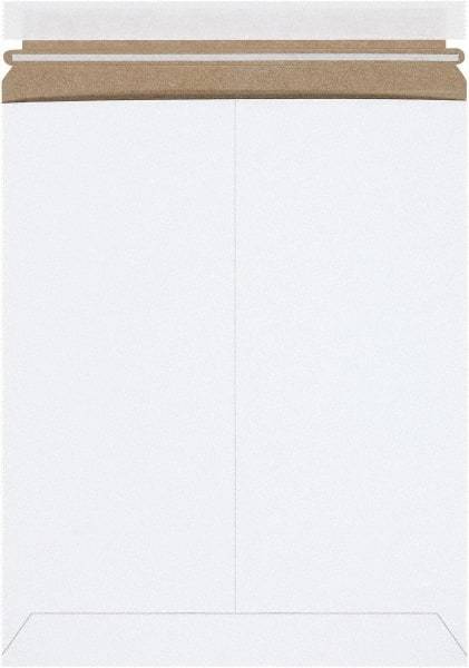 Made in USA - 13-1/2" Long x 11" Wide Peel-Off Self-Seal Flat Mailer - White - Eagle Tool & Supply