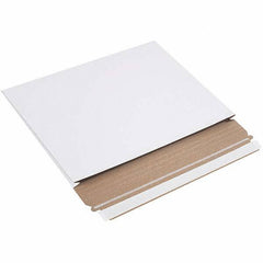 Made in USA - 9-1/2" Long x 12-1/2" Wide Peel-Off Self-Seal Flat Mailer - White - Eagle Tool & Supply