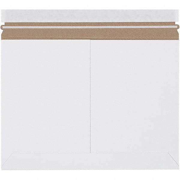 Made in USA - 9-3/4" Long x 12-1/4" Wide Peel-Off Self-Seal Flat Mailer - White - Eagle Tool & Supply