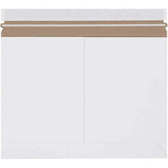 Made in USA - 9-3/4" Long x 12-1/4" Wide Peel-Off Self-Seal Flat Mailer - White - Eagle Tool & Supply