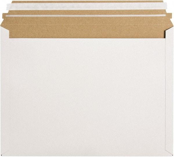 Made in USA - 9-1/2" Long x 12-1/2" Wide Peel-Off Self-Seal Flat Mailer - White - Eagle Tool & Supply