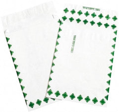Dupont - 16" Long x 12" Wide Peel-Off Self-Seal Tyvek Expansion Envelope - White/Green - Eagle Tool & Supply