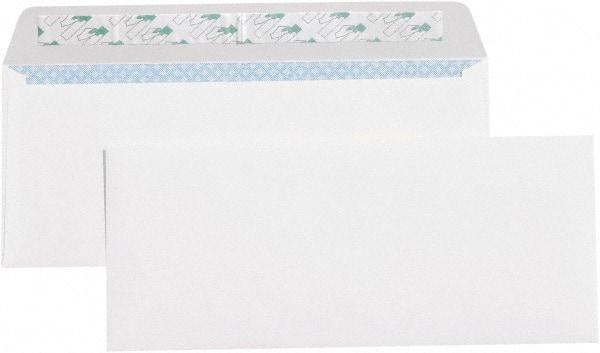 Made in USA - 9-1/2" Long x 4-1/8" Wide Peel-Off Self-Seal Plain White Envelope - White - Eagle Tool & Supply