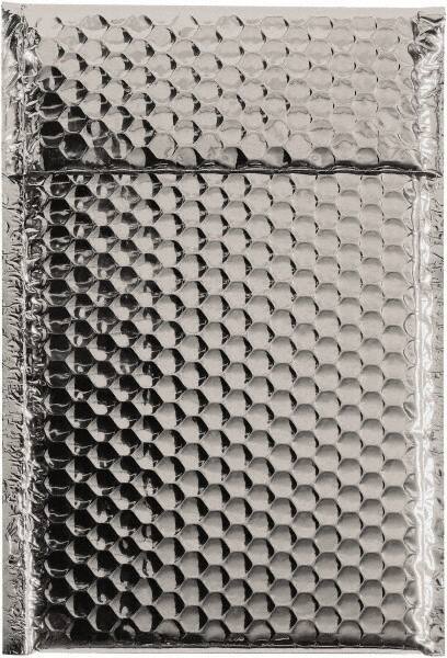 Made in USA - 11" Long x 7-1/2" Wide Peel-Off Self-Seal Bubble Mailer - Silver - Eagle Tool & Supply