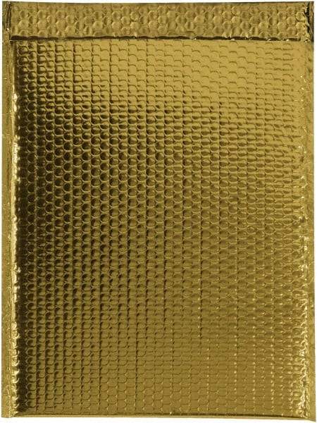 Made in USA - 17-1/2" Long x 13" Wide Peel-Off Self-Seal Bubble Mailer - Gold - Eagle Tool & Supply