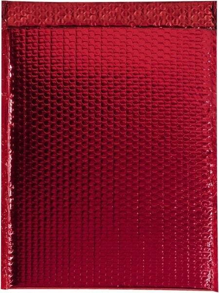Made in USA - 17-1/2" Long x 13" Wide Peel-Off Self-Seal Bubble Mailer - Red - Eagle Tool & Supply