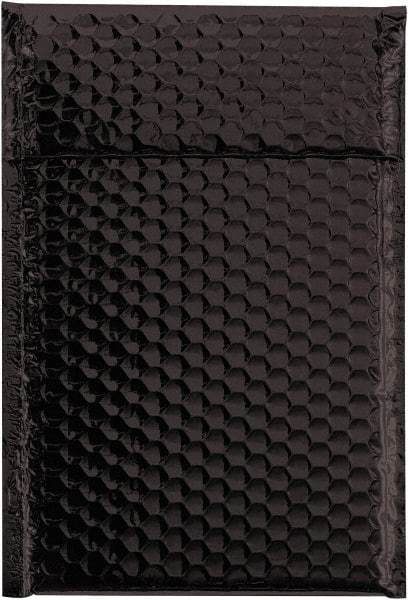 Made in USA - 11" Long x 7-1/2" Wide Peel-Off Self-Seal Bubble Mailer - Black - Eagle Tool & Supply