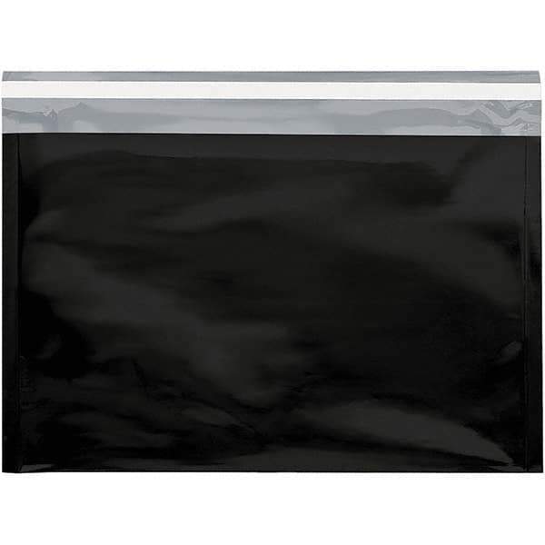 Value Collection - 12-3/4" Long x 9-1/2" Wide Peel-Off Self-Seal Metallic Mailer - Black - Eagle Tool & Supply