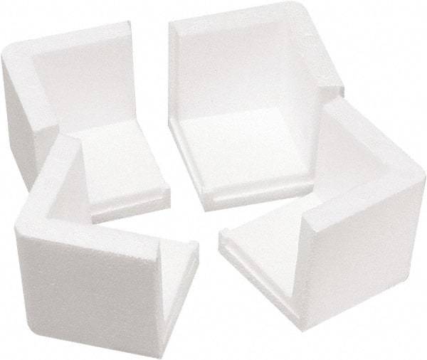 Made in USA - 3" Long x 3" Wide x 3" High x 3/4" Thick Corner - White, Roll - Eagle Tool & Supply