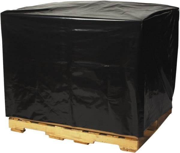 Made in USA - 40" Long x 48" Wide x 100" High Pallet Cover - Black, Case, 50 Piece - Eagle Tool & Supply