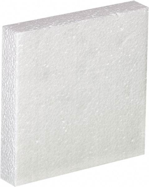 Made in USA - 6" Long x 6" Wide x 1" High x 1" Thick Polystyrene Foam - White, Case - Eagle Tool & Supply