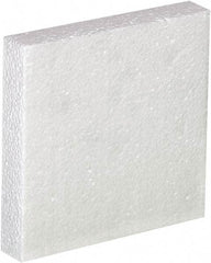 Made in USA - 6" Long x 6" Wide x 1" High x 1" Thick Polystyrene Foam - White, Case - Eagle Tool & Supply