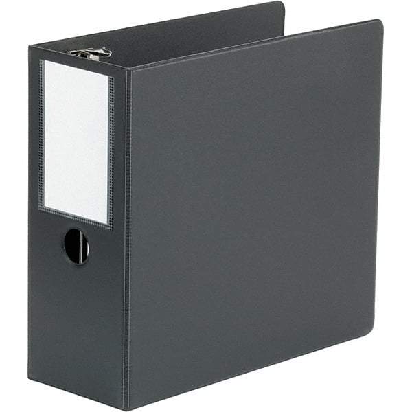 Universal One - 950 Sheet Capacity, 8-1/2 x 11", Non-View Ring Binder - Polypropylene, Black - Eagle Tool & Supply