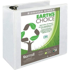 Samsill - 850 Sheet Capacity, 8-1/2 x 11", View Ring Binder - Polypropylene, White - Eagle Tool & Supply