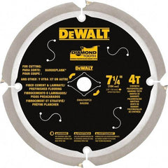 DeWALT - 7-1/4" Diam, 15.88mm Arbor Hole Diam, 16 Tooth Wet & Dry Cut Saw Blade - Steel, Smooth Action, Standard Round Arbor - Eagle Tool & Supply