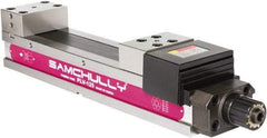 Samchully - 125mm Jaw Width, 420mm Jaw Opening Capacity, Horizontal Stationary Machine Vise - Manual Operation, 1 Station, 700.5mm Long x 48.3mm Deep, 50mm Jaw Height, Alloy Steel - Eagle Tool & Supply