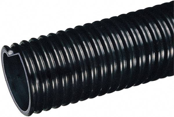 Kuriyama of America - 2" ID x 2.4" OD, 40 Max psi, Full In. Hg, Dry Material Handling & Transfer Hose - Polyurethane Liner, PVC Cover, -40 to 150°F, 3" Bend Radius, 100' Coil Length, Black - Eagle Tool & Supply