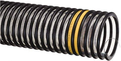 Kuriyama of America - 4" ID x 4.69" OD, 35 Max psi, 28 In. Hg, Dry Material Handling & Transfer Hose - Static Dissipative Polyurethane with Grounding Wire, -40 to 150°F, 12" Bend Radius, 100' Coil Length, Transparent - Eagle Tool & Supply