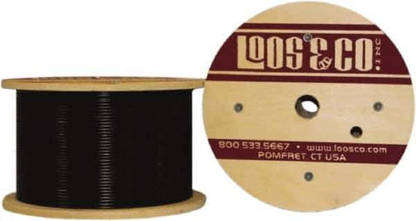 Loos & Co. - 1/8" x 1/16" Diam, Steel Wire Rope - 480 Lb Breaking Strength, 7 x 7, Vinyl Coating - Eagle Tool & Supply