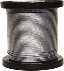 Loos & Co. - 3/16" x 1/8" Diam, Steel Wire Rope - 1,760 Lb Breaking Strength, 7 x 19, Vinyl Coating - Eagle Tool & Supply