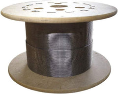 Loos & Co. - 3/16" x 1/8" Diam, Steel Wire Rope - 1,760 Lb Breaking Strength, 7 x 19, Vinyl Coating - Eagle Tool & Supply