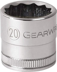 GearWrench - 1/2" Drive, Standard Hand Socket - 12 Points, 1-19/32" OAL, Alloy Steel, Chrome Finish - Eagle Tool & Supply