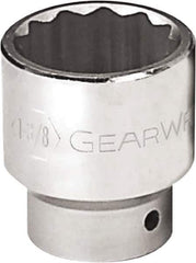 GearWrench - 2-1/4", 3/4" Drive, Standard Hand Socket - 12 Points, 3" OAL, Alloy Steel, Chrome Finish - Eagle Tool & Supply