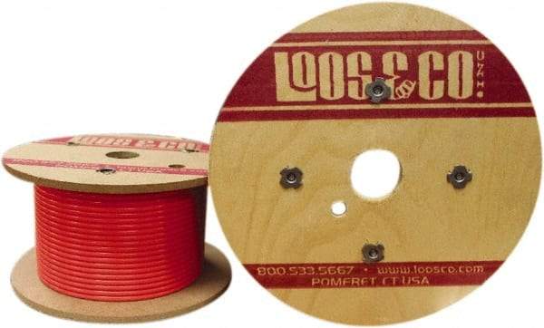 Loos & Co. - 3/16" x 1/8" Diam, Galvanized Steel Wire Rope - 1,700 Lb Breaking Strength, 7 x 7, Vinyl Coating - Eagle Tool & Supply