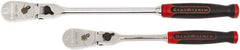 GearWrench - 1/4" & 3/8" Drive Pear Head Ratchet Set - Full Polish Chrome Finish, 8.23" & 13.63" OAL, 84 Gear Teeth, Cushion Grip Handle, Flex Head - Eagle Tool & Supply