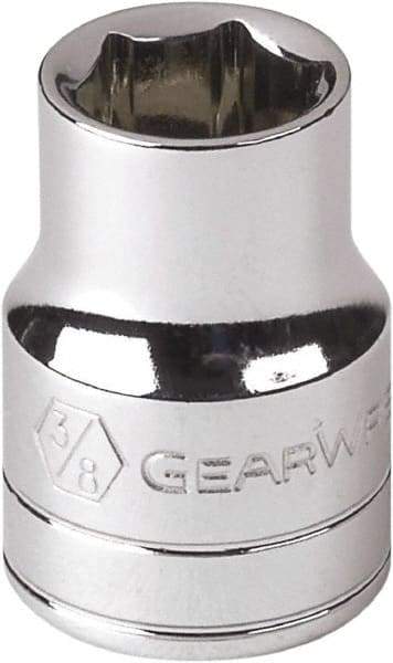 GearWrench - 1/2", 1/4" Drive, Standard Hand Socket - 6 Points, 1" OAL, Alloy Steel, Chrome Finish - Eagle Tool & Supply