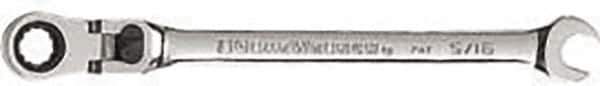 GearWrench - 5/16" 12 Point Flexhead Combination Wrench - 5-3/4" OAL, Steel, Full Polish Finish - Eagle Tool & Supply