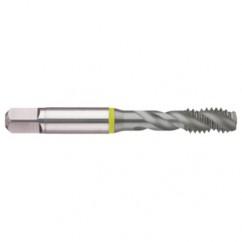 M18x2.5 6H 4-Flute Cobalt Yellow Ring Semi-Bottoming 40 degree Spiral Flute Tap-MolyGlide - Eagle Tool & Supply