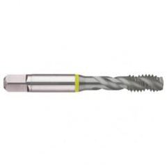 M8x1.25 6H 3-Flute Cobalt Yellow Ring Semi-Bottoming 40 degree Spiral Flute Tap-MolyGlide - Eagle Tool & Supply