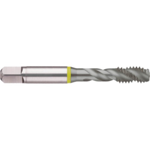 M6 × 1.0 3 Flute 6H Cobalt Spiral Flute Semi-Bott Yellow Ring Tap-MolyGlide - Eagle Tool & Supply