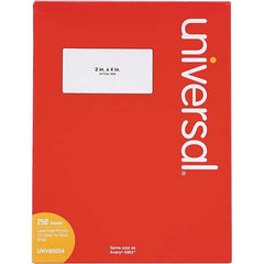 UNIVERSAL - 4" Long, White Paper Laser Label - For Inkjet Printers, Laser Printers - Eagle Tool & Supply