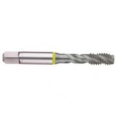 7/16-14 2B 3-Flute Cobalt Yellow Ring Semi-Bottoming 40 degree Spiral Flute Tap-MolyGlide - Eagle Tool & Supply