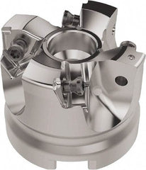 Seco - 50mm Cut Diam, 22mm Arbor Hole, 6.96mm Max Depth of Cut, 92° Indexable Chamfer & Angle Face Mill - 4 Inserts, XNEX080816 Insert, Right Hand Cut, 4 Flutes, Through Coolant, Series R220.79 - Eagle Tool & Supply