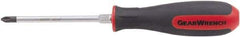 GearWrench - #2, 10-11/16" OAL, Standard Phillips Screwdriver - 6" Blade Length, Round Shank, Acetate with Rubber Grip Handle - Eagle Tool & Supply