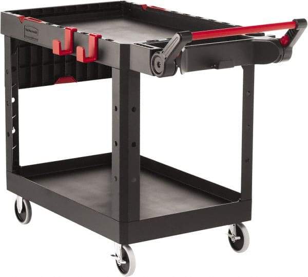 Rubbermaid - 500 Lb Capacity, 25-3/16" Wide x 51-15/32" Long x 36" High Heavy Duty Utility Cart - 2 Shelf, 17 Slot, Structural Foam - Eagle Tool & Supply
