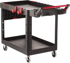 Rubbermaid - 500 Lb Capacity, 25-3/16" Wide x 51-15/32" Long x 36" High Heavy Duty Utility Cart - 2 Shelf, 17 Slot, Structural Foam - Eagle Tool & Supply